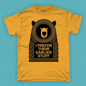 Funny Muso Bear Music Adult Men's T Shirt, 3 of 8