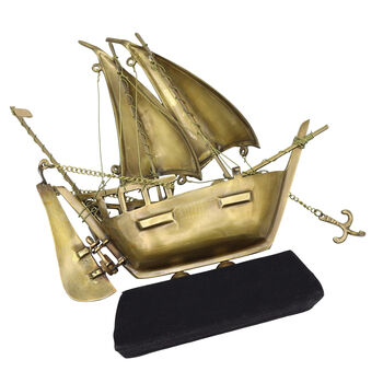 Handmade Bronze Sailing Ship Sculpture, 2 of 8