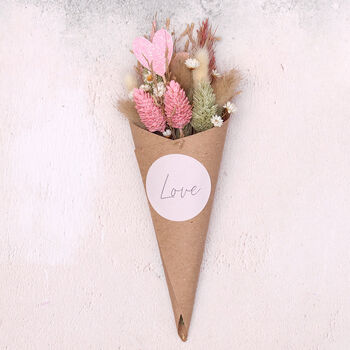 'Love' Valentine's Day Dried Flower Posy, 2 of 4