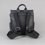Black Leather Day Backpack With Gunmetal Zip, thumbnail 6 of 7