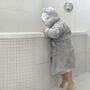 Personalised Grey Baby Dressing Gown With Ears And Age, thumbnail 3 of 8