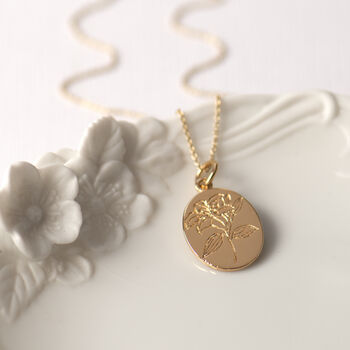 Lily Engraved Flower Personalised Pendant, 3 of 12