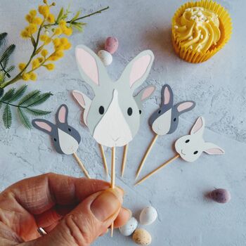 Easter Bunny Cupcake Toppers, 4 of 12