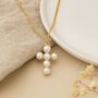 Personalised Gold Plated Silver Pearl Cross Necklace, thumbnail 4 of 10