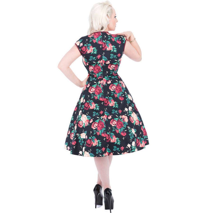 1950s Vintage Style Winter Floral Isabella Swing Dress By Lady Vintage ...