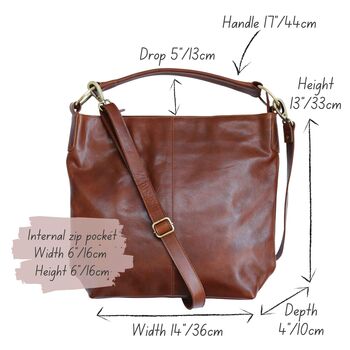 Leather Shoulder Bag, Tan, 6 of 6