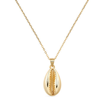 Dainty 14 K Gold Cowrie Shell Clam Necklace, 2 of 7