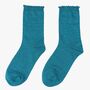 Women's Glitter Socks Teal, thumbnail 1 of 3