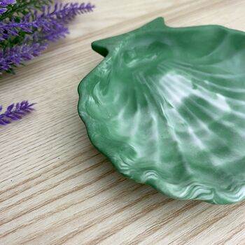 Emerald Green Seashell Trinket Tray/ Soap Dish, 6 of 8