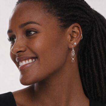 Sterling Silver Simple Knot Stud Earrings – 5mm, 4 of 4