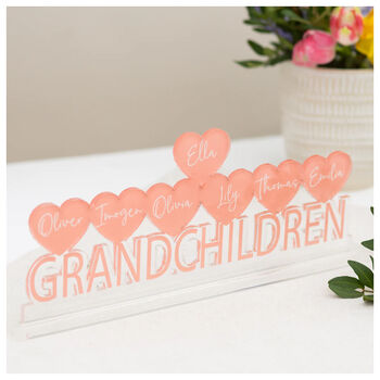 Personalised Family Grandchildren Heart Name Plaque, 2 of 7