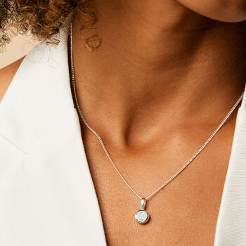 April Birthstone White Topaz Sterling Silver Or Gold Plated Necklace, 4 of 8