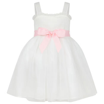 Ballet Tutu Tulle Flower Girl Dress, White And Pink, 2 of 6