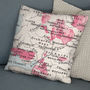 Personalised British Isles Vintage Map Cushion, thumbnail 1 of 7