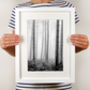 Black And White Forest Trees Unframed Print, thumbnail 3 of 4