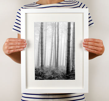 Black And White Forest Trees Unframed Print, 3 of 4
