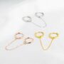 Double Piercing Huggie Hoop Earrings With Linking Chain, thumbnail 7 of 11