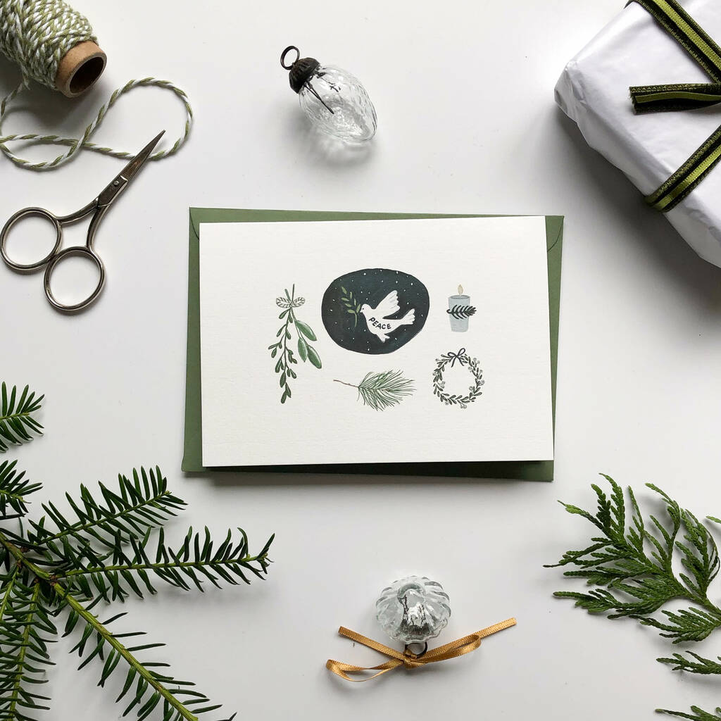 Hand Illustrated ‘Peace Dove’ Christmas Card By Love One Another Paper Co. | notonthehighstreet.com