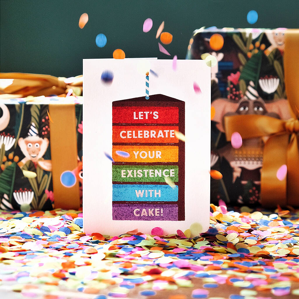 Rainbow Birthday Cake Greetings Card By Folio