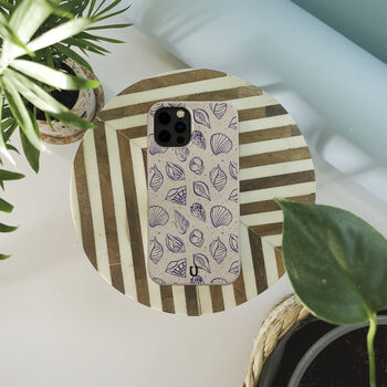 Cobalt Sea Shells Eco Phone Case, 8 of 8