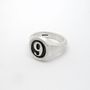 Personalised Number Oval Silver Signet Ring, thumbnail 4 of 5
