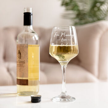 Personalised Engraved Wine Glass Mother's Day Gift For Nan, 3 of 5