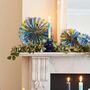 Marble Blue Paper Fan Decorations, thumbnail 1 of 4