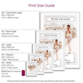 We’re Engaged Couples Photo Print Personalised Engagement Gift, 5 of 5