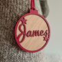 Personalised Oak Name Christmas Decoration, thumbnail 1 of 3