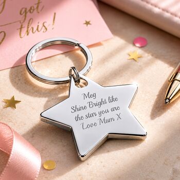 Personalised Star Keyring With Message, 2 of 8