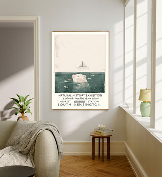 Natural History Museum Polar Bear Art Print, 3 of 4