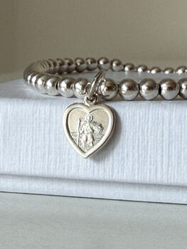 St Christopher Heart Bracelet Sterling Silver, 2 of 6