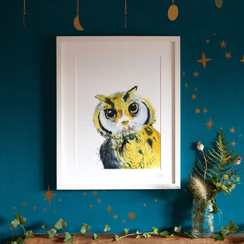 Inky Owl Illustration Print, 5 of 12