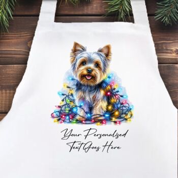 Personalised Yorkshire Terrier In Christmas Lights, 9 of 10
