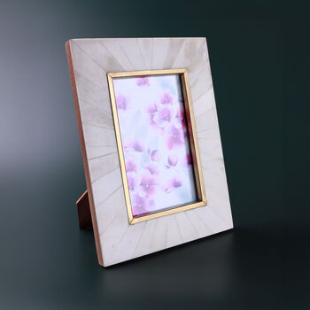 G Decor Profondo Crema Handcrafted Horn Bone And Brass Photo Frame, 2 of 4