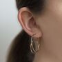 Silver Spiral Curl Statement Hoop Earrings, thumbnail 4 of 7