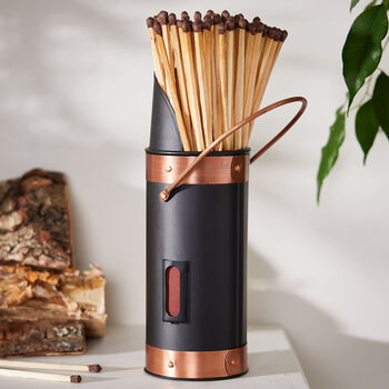 Billington Black And Copper Match Canister, 3 of 9