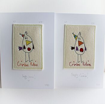 Two Embroidered Robin Christmas Cards, 4 of 6