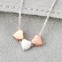 Personalised Triple Heart Necklace, thumbnail 3 of 8