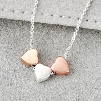 Personalised Triple Heart Necklace, 3 of 8