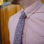 Mens Navy, Red And Pink Speckled Slim Tie, thumbnail 6 of 8