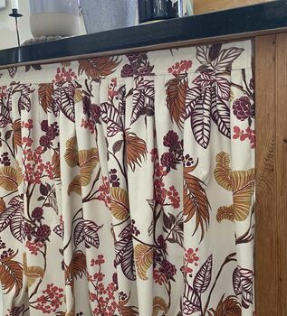Fall Decor Velcro Sink Skirt, Bespoke Under Cabinet Curtain, 4 of 5