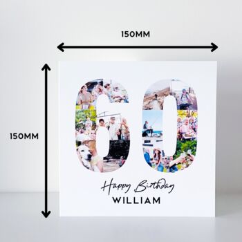Personalised 60th Birthday Photo Collage Card, 3 of 7