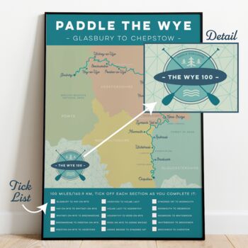 River Wye Map Art Print For Paddlers, 6 of 12