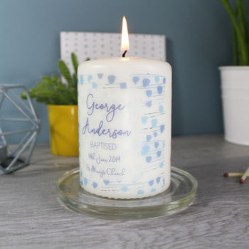 Patterned Christening Candle For Boys And Girls, 4 of 9