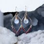 Moonstone And Garnet Quartz Chandelier Earrings, thumbnail 1 of 5