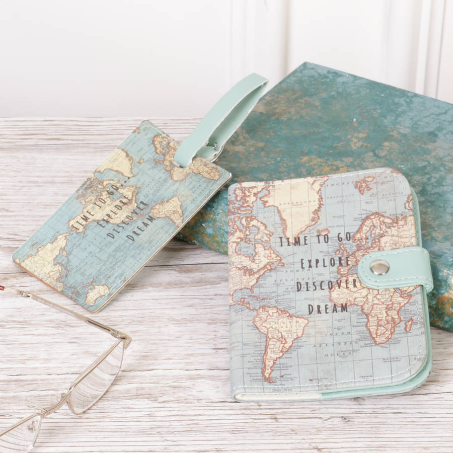 explore, discover, dream travel accessory gift set by dibor