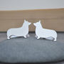 Corgi Cufflinks In Solid Sterling Silver, thumbnail 1 of 3