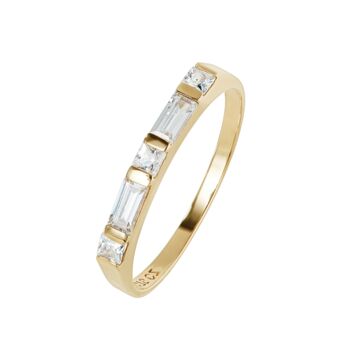 Yellow Gold Cubic Zirconia Mixed Cut Eternity Ring, 2 of 5