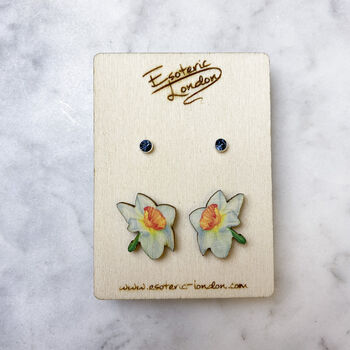 Birth Flower And Crystal Birthstone Stud Earring Set, 12 of 12